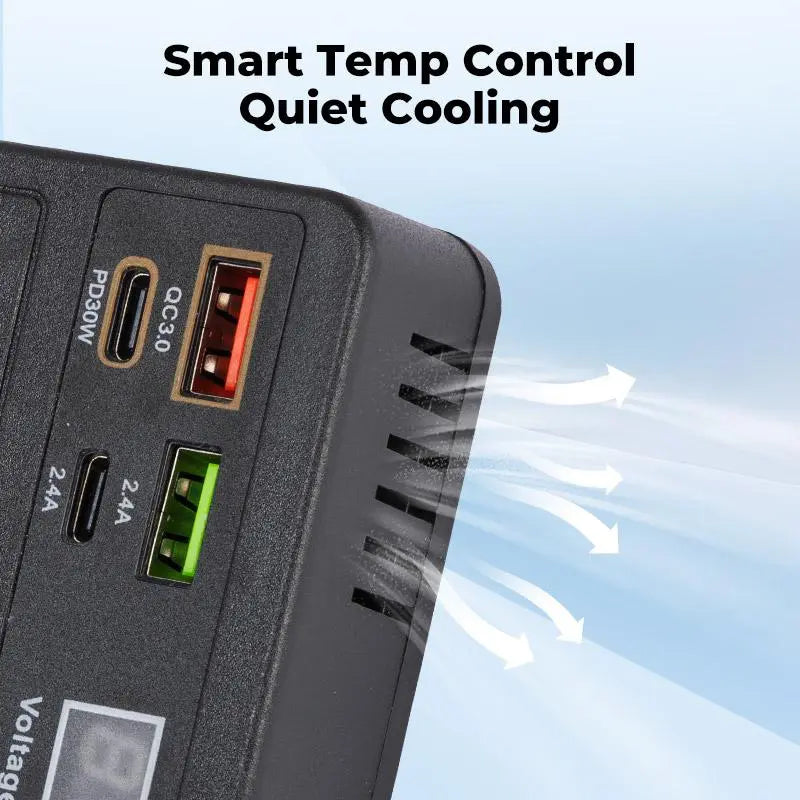 3-Day Delivery JOYTUTUS 2026 Car Truck Inverter 12V-24V to 220V with Smart Chip QC3.0 Fast Charging for Laptops, Tablets, and Phones - Includes USB Ports and Wireless CarPlay Adapter