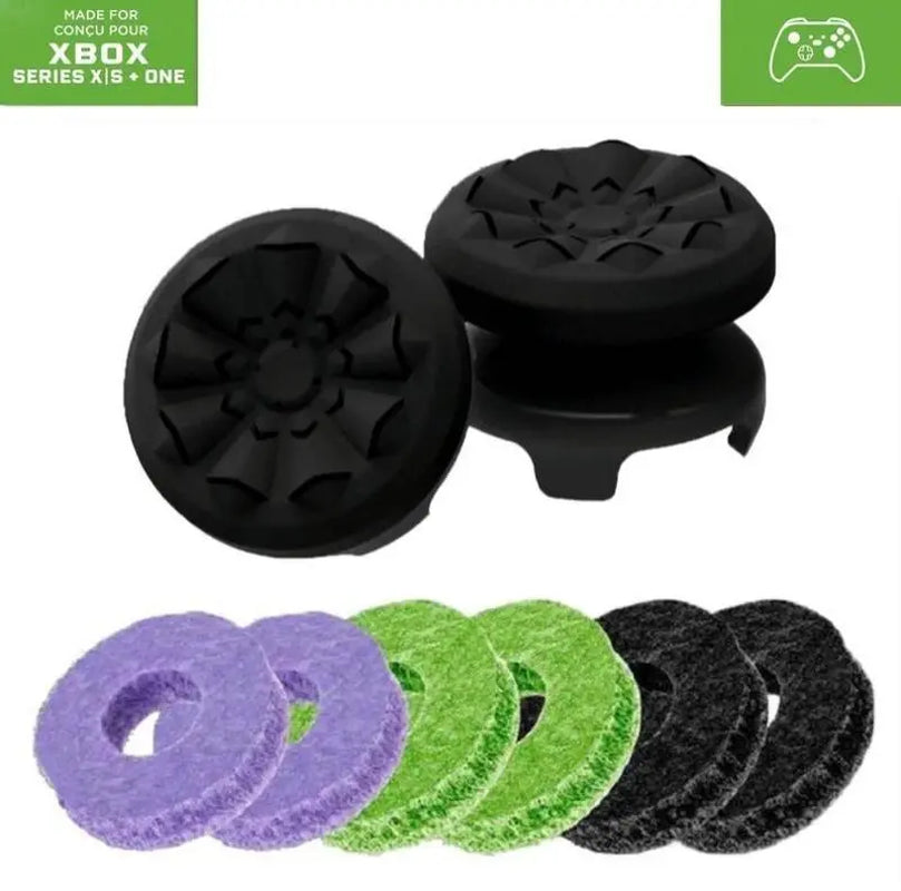 Precision Rings Thumbstick Aim Enhancement Kit for PlayStation 5 Controllers | Purple-Black Silicone Rubber Thumbsticks | 6-Piece Joystick Precision Rings for FPS Gaming