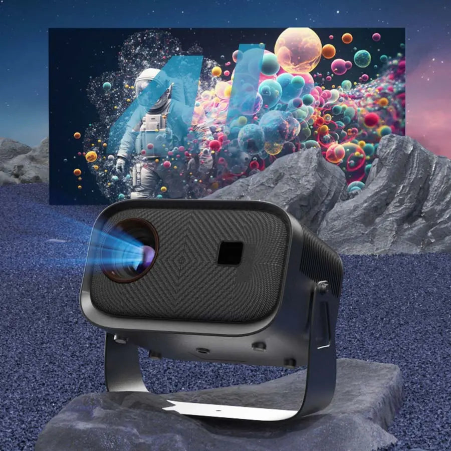 Summervibes2026 Upgraded Black Projector, Father’S Day Gift; Supports 4K/1280P HD; Bluetooth Projector with Built-In Speakers; Portable Mini Outdoor Movie Projector for Summer; Compatible with Laptops, Smartphones, Smart TV Sticks, Xbox, and PS5; Ideal Bi