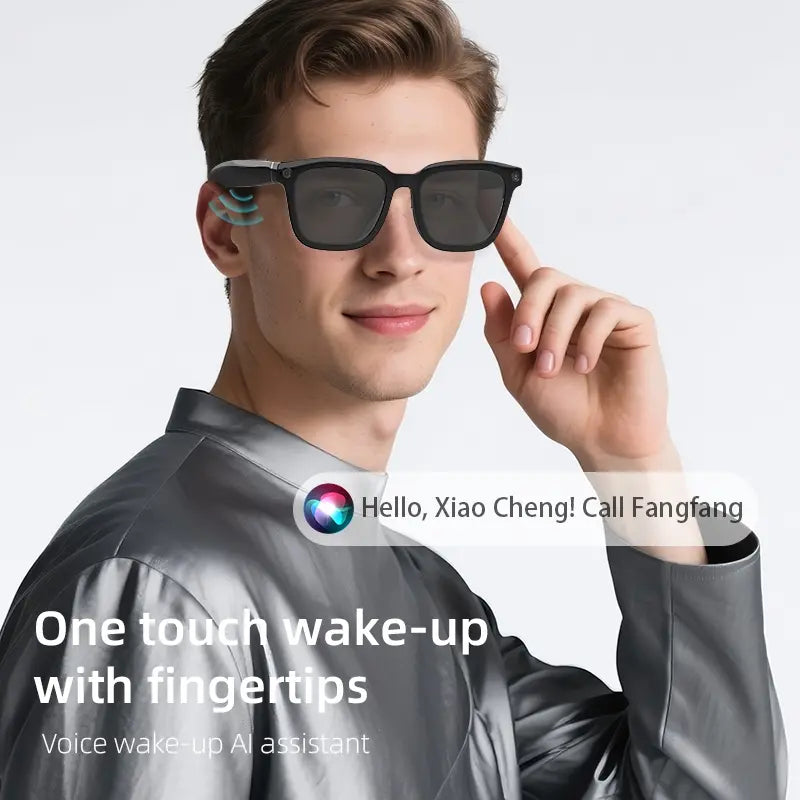 Smart AI Multi-Functional Bluetooth Audio Glasses, Wireless Smart Glasses, Wearable Smart Glasses - 500MP HD Camera & 1080P Video Recording Function - with Image Recognition, Language Translation - Dual-Mode Bluetooth & Wi-Fi Connectivity