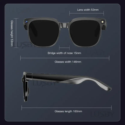 LUSBY Smart AI Camera Glasses with 8MP Photochromic Lenses, Touch Button Adjustment, Hands-Free Photography, Real-Time Translation in 160+ Languages, Bluetooth Connectivity, Wearable Video Recording, and UV Protection - Ideal for Travel and Outdoor Adventures, Perfect Easter Gift