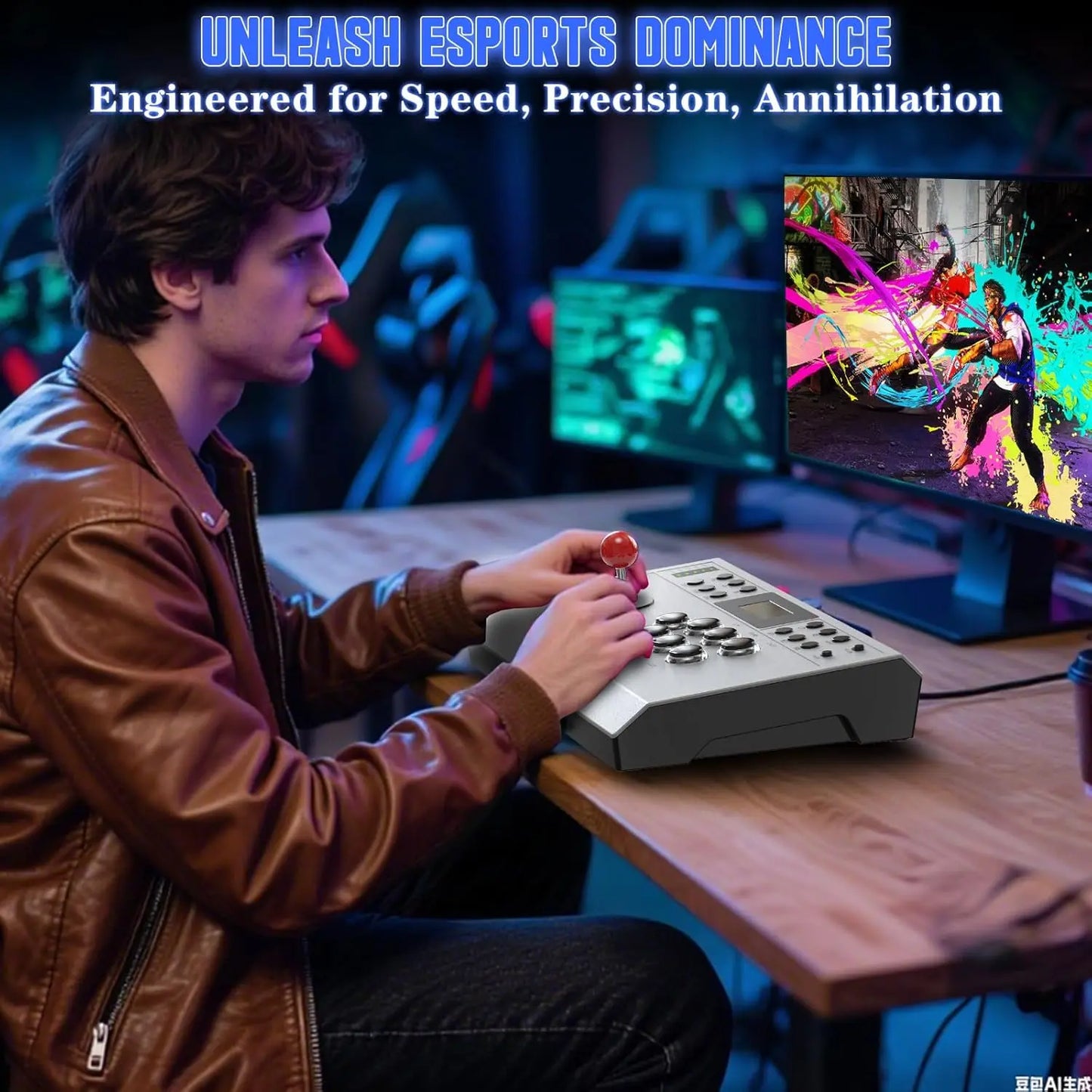 Nonbliep Wired Arcade Stick for PlayStation 5, PS4, PC, and Android - Featuring Programmable Functions, Turbo Mode, and 9.8FT Braided Cable