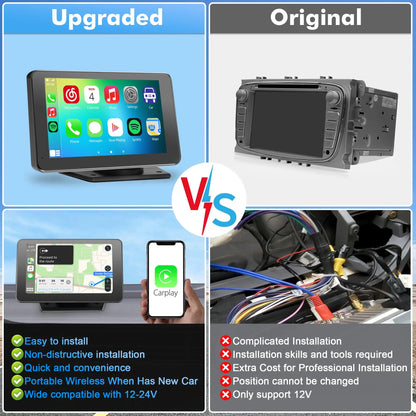 PASLDA 2026 Father's Day Gift - Enhanced Wireless CarPlay Screen for Android and iPhone: The Premier Portable CarPlay Adapter for Effortless In-Car Entertainment