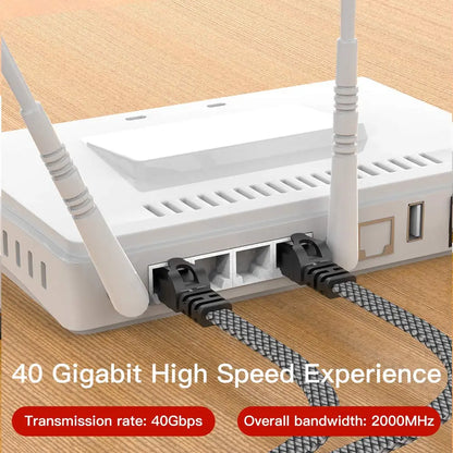 MIZIQIER Cat 8 Ethernet Cable - High-Speed 40Gbps, 2000MHz, 26AWG Braided RJ45 Shielded Indoor LAN Cable, Compatible with CAT7, CAT6A, CAT6, CAT5E for Gaming PC, PS5, Xbox, Modem, and Router