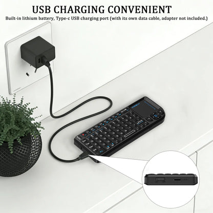 Compact Mini Bluetooth-Compatible Wireless Keyboard with Integrated Touchpad and RGB Backlight for Smart Tvs, Mac, Windows, Tablets and Projectors