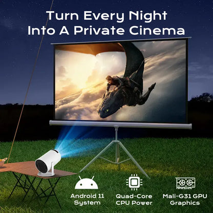 Hy300Pro+ Mini Projector with 290ANSI Lumens Auto Keystone Correction Dual-Band Wifi6 & Bluetooth 5.4 Android 14 1280X720P 4K Decode for Home Cinema Portable Movie Theater Gift - Audio 4K/1080P Support