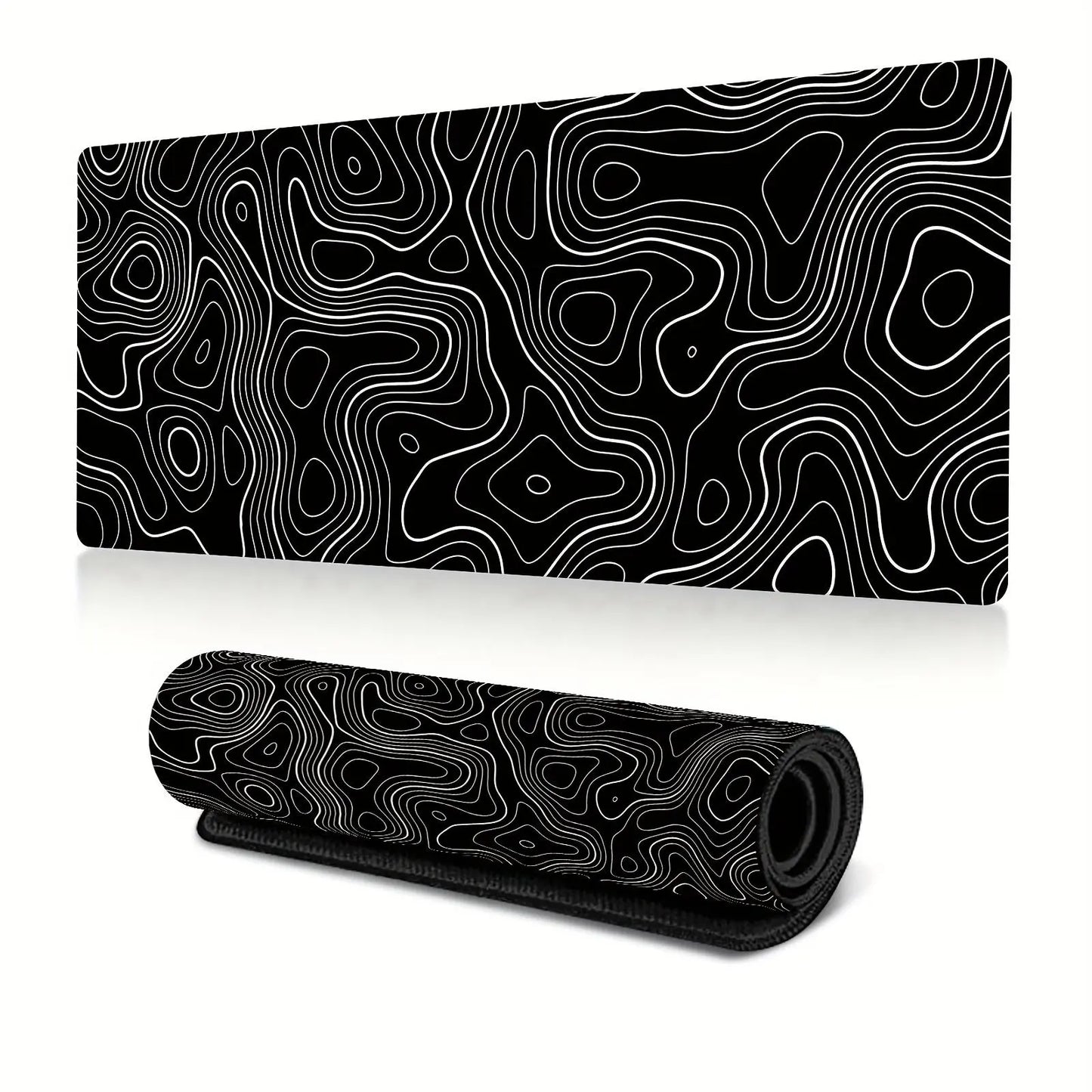 Line Pattern Cozy Gaming Mouse Pad, Large Size Mouse & Keyboard Mat with Stitched Edge, Non-Slip Desk Mat for Home Office, Non Slip Mousepad, Office Accessories