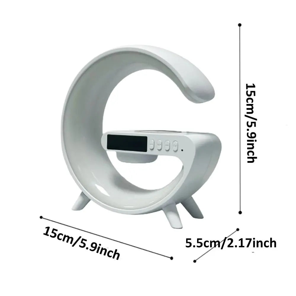 Multifunctional Wireless Charging Holder with Ambient Lighting and Alarm Clock - Creative Magnetic Speaker for Office, Bedroom, and Dormitory, Ideal Gift for Valentine's Day and Holidays