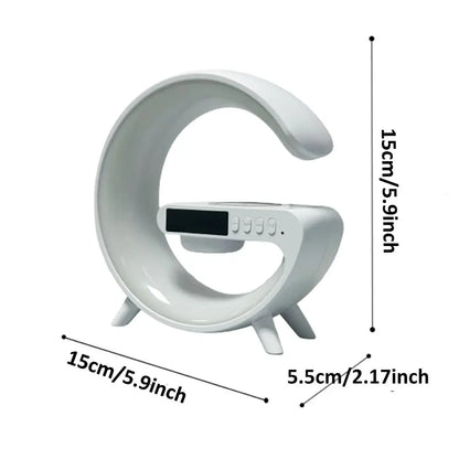 Multifunctional Wireless Charging Holder with Ambient Lighting and Alarm Clock - Creative Magnetic Speaker for Office, Bedroom, and Dormitory, Ideal Gift for Valentine's Day and Holidays