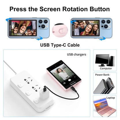 Newmowa Magnetic Phone Vlog Selfie Monitor Screen, Only for Iphone, 1080P Wireless Recording, Using Phone Back Camera for Selfie Vlog Live Stream Tiktok, (Support 4K 30Fps Wired Recording) #Summervibes,Summerwins