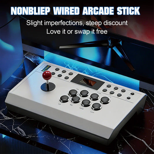 Nonbliep Wired Arcade Stick for PlayStation 5, PS4, PC, and Android - Featuring Programmable Functions, Turbo Mode, and 9.8FT Braided Cable