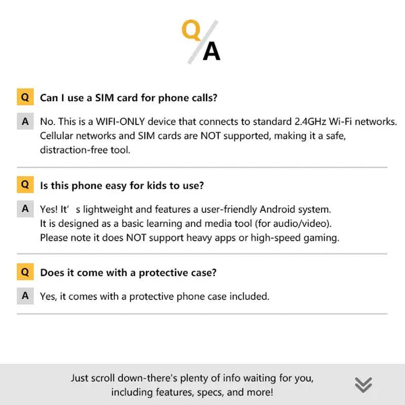 BLKE Mini Phone 3.0 Inch HD Touchscreen Kids' Toy Cellphone GPS Portable Lightweight Android Android System 3MP+5MP Dual Camera Setup Perfect Gift for Kids Learning Notes to Use 5V/1A Adapters Only 2.4Ghz Wifi Supported, No SIM Support Tiktokshopspringglo