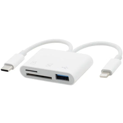 AIELOAR USB 2.0 Type-C Multi-Functional SD Card Reader for Mobile Devices and Cameras, Compatible with iPhone 13/14/15/16, USB-C Dongle and Memory Card Reader for Outdoor Photography
