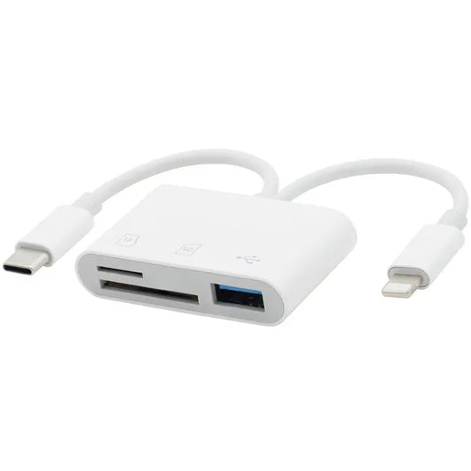 AIELOAR USB 2.0 Type-C Multi-Functional SD Card Reader for Mobile Devices and Cameras, Compatible with iPhone 13/14/15/16, USB-C Dongle and Memory Card Reader for Outdoor Photography