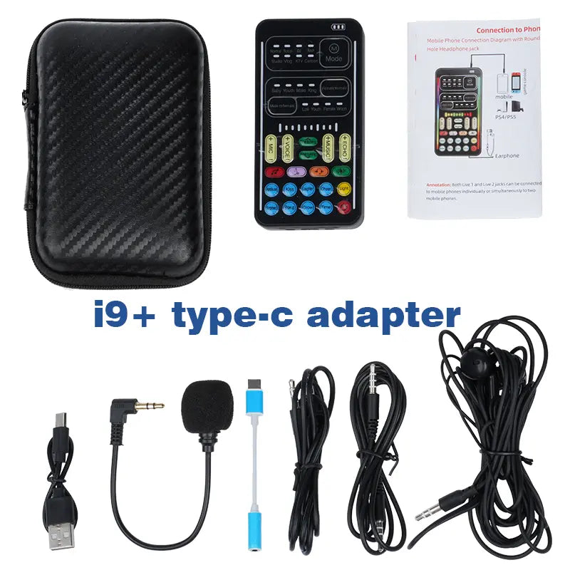 I9 Sound Converter with 16 Voice Modulations, 8 Fixed Sound Effects, and 10 Electronic Music Modes - Compatible with Apple, Android, PS4/PS5, Xbox, PC, and Laptop