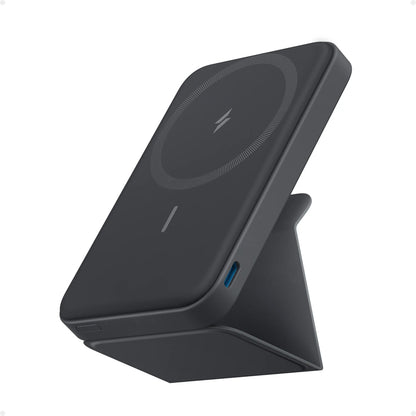 Anker 5,000mAh Magnetic Power Bank - Wireless Portable Charger with Foldable Stand and Side USB-C Port, Compatible with iPhone 17/16/15/14/13, Ideal for Summer and Father's Day Gifts
