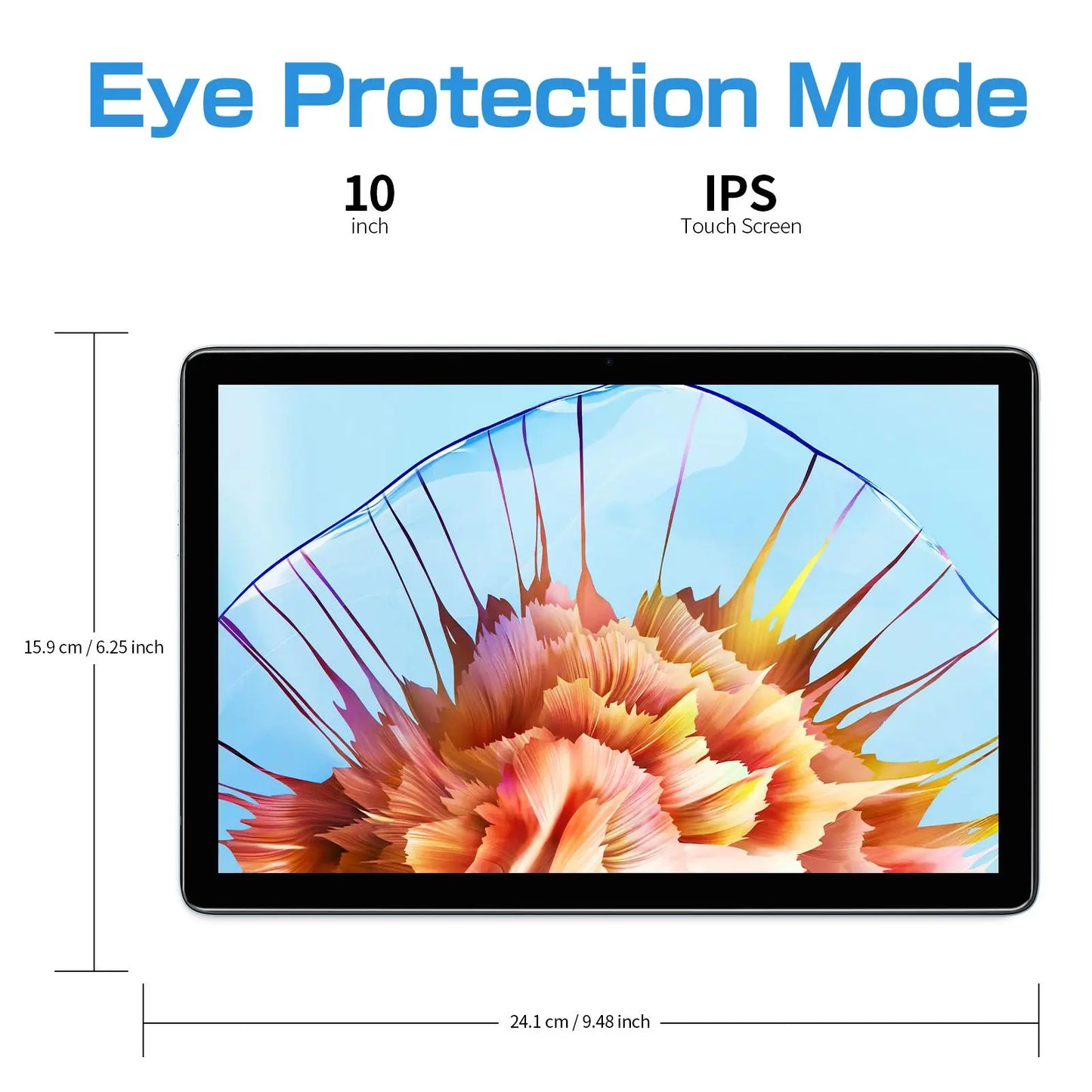 10.1-Inch Android 14 Tablet with HD Display, 128GB Storage, Dual Channel Speakers, Dual Cameras, and Dual Band WiFi for Enhanced Entertainment and Productivity
