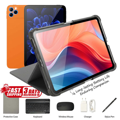 Ultra Slim 10.1” Android Tablet with Keyboard and Stylus - Versatile All-In-One Device for Academic and Professional Use, Ideal for Daily Productivity and Entertainment