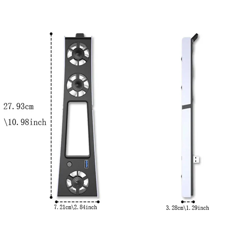 PS5 Slim Cooling Fan with LED Light, Silent USB Temperature-Controlled External Cooler for PS5 New Slim Console, Gaming Accessories Computer Peripherals
