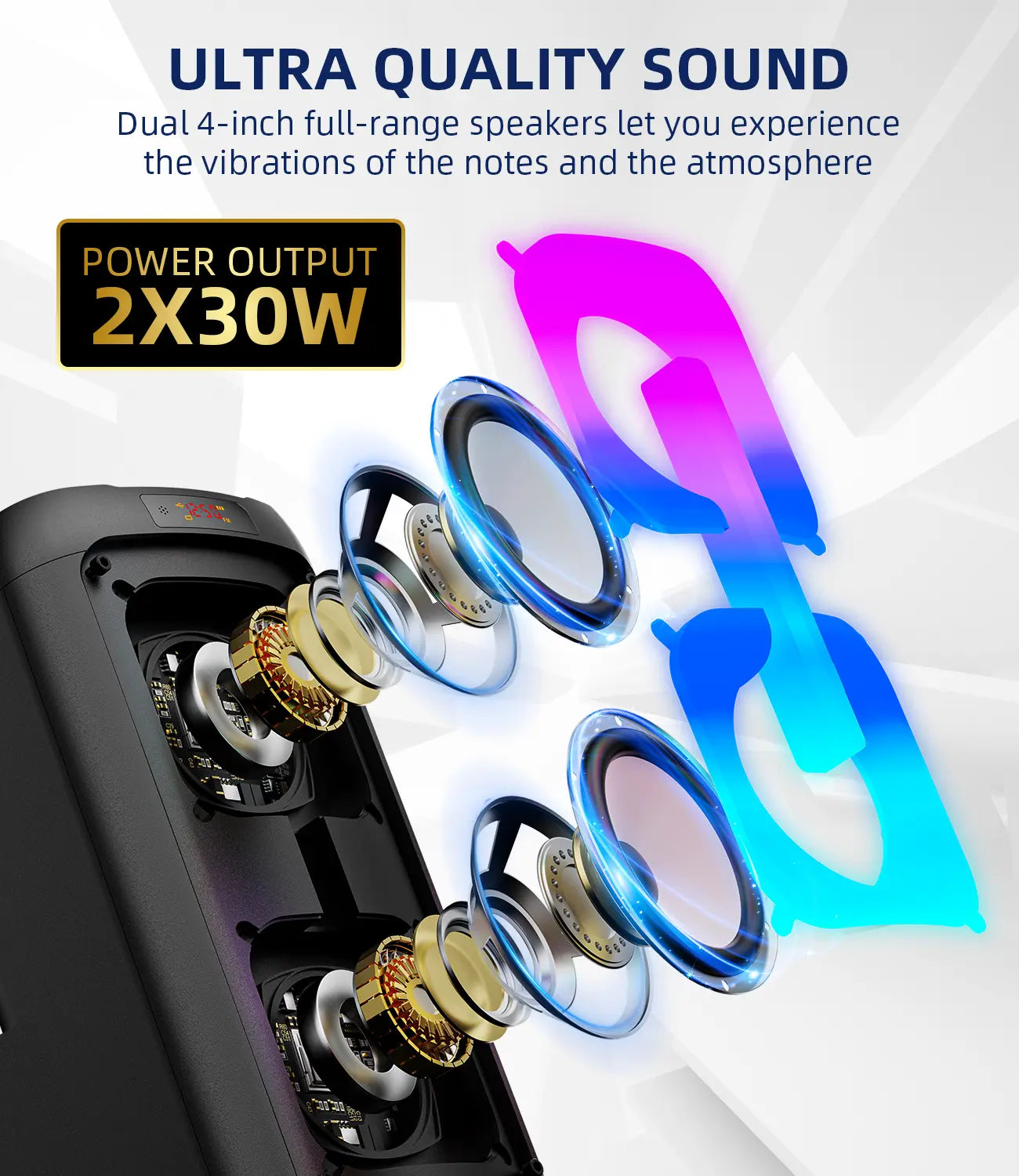 Professional Karaoke Machine with Portable Bluetooth Speaker, Dual Wireless Microphones, and Integrated Disco Lights - Perfect for Parties and Outdoor Events, Ideal Gift for Music Enthusiasts and Families