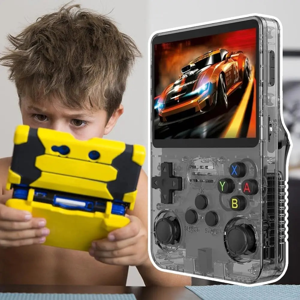 R36S Retro Video Handheld Game Console with Linux System 3.5 in IPS Screen 3000Mah Battery 32G+64G TF Card Pre-Installed Games for Christmas, Thanksgiving, Holiday Gift