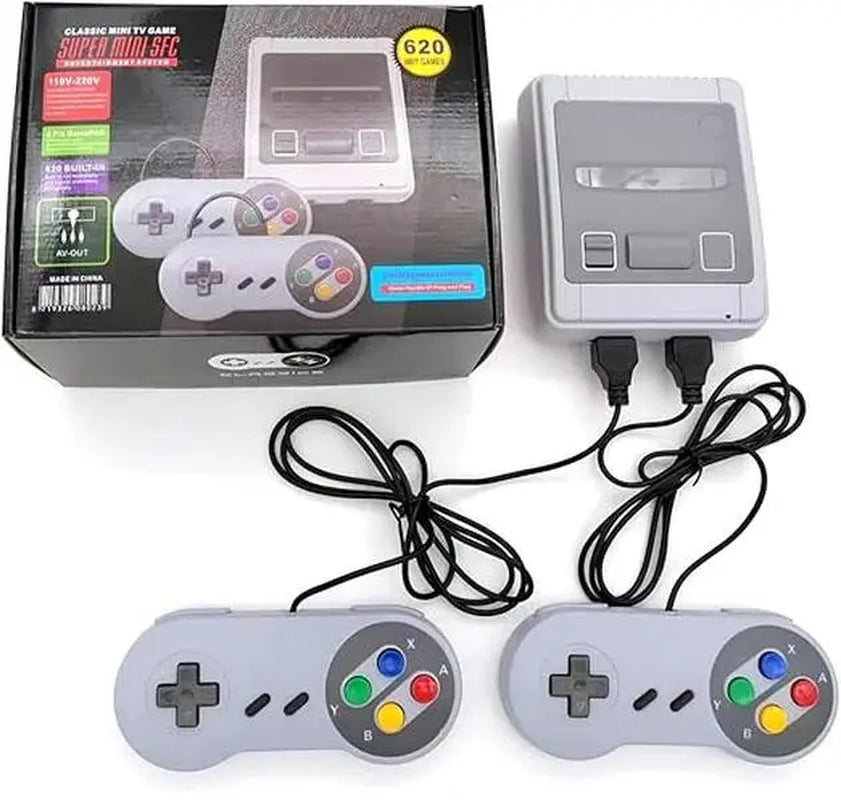Retro Classic 620 Game Console with Dual Controllers and AV Connector - Ideal Gift for Easter and Birthdays