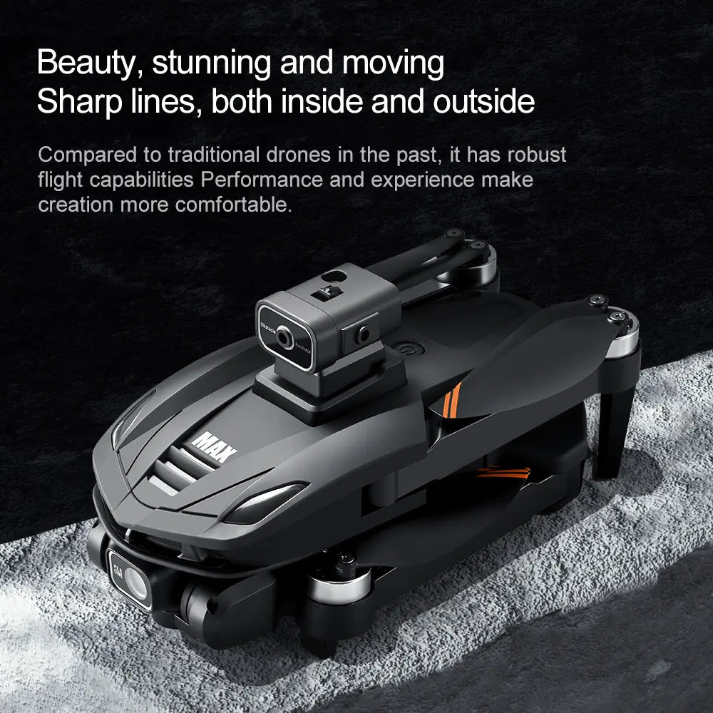 2026 New!!!!! V168 Pro Max Drone, Equipped with Front 4K HD Camera, Brushless Motor, GPS Return, Gesture Control, 4.5Inch Screen Remote Control Quadcopter.360°Scrolling, Dual Lens, Foldable Design, Drone GPS.684 Inch Height,
