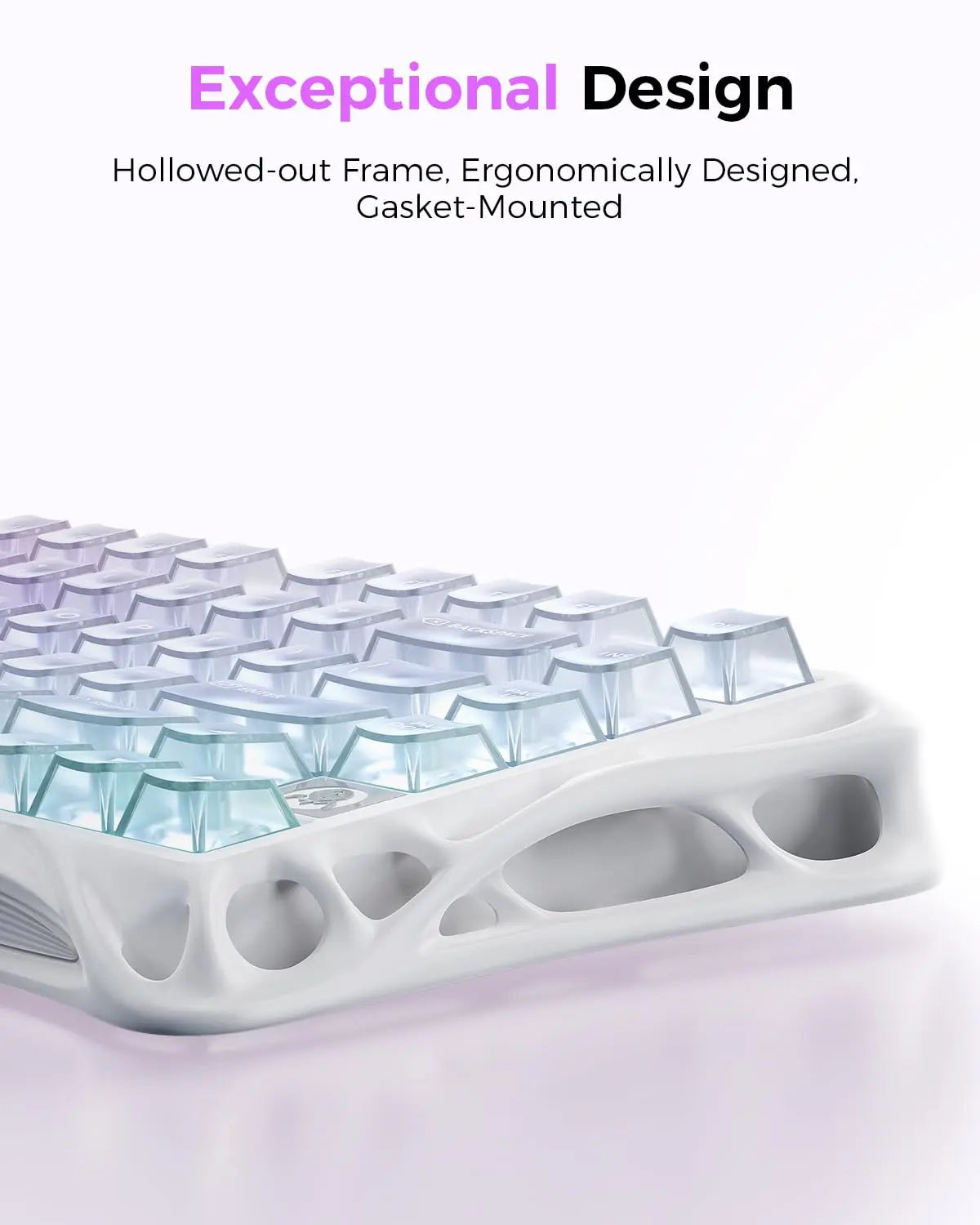 Gravastar Mercury K1 Lite Crystal Aurora 75% Mechanical Gaming Keyboard, 2.4Ghz/Bt/Wired Tri-Mode Wireless Keyboard, Gasket Hot Swappable Mechanical Keyboard, Pre-Lubed Linear Switches, RGB Backlit Summerwins