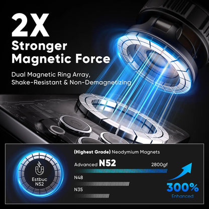 Universal Magnetic Car Phone Mount, Foldable 360° Vacuum Suction Cup Holder for Dashboard, Hands-Free Gym & Mirror Wall Mount Fits Iphone 17 16 15 & Android All Cars