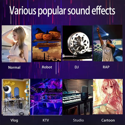 I9 Real-Time Voice Changer with Sound Card - 8 Voice Effects and Complete Accessories (Mini Microphone, Monitor Earphones, Adapters), Plug & Play, Compatible with PC, PS5, Xbox, Switch, Android, and iOS