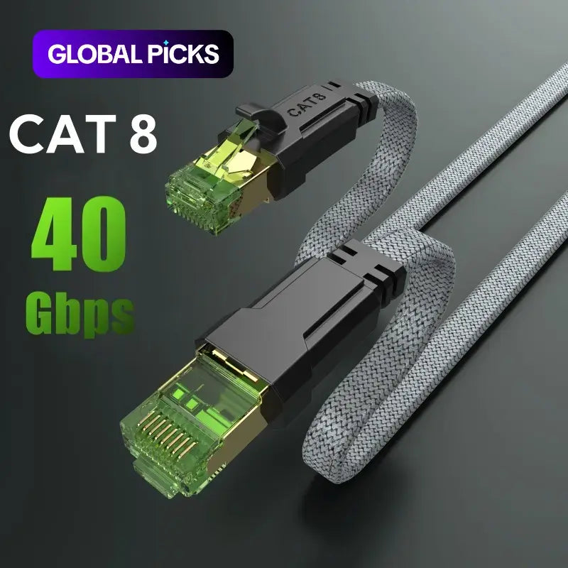 Cat 8 Ethernet Cable - High-Speed Braided 40Gbps 2000 MHz Network Cord for Gaming PCs, PS5, Xbox, Modems, and Routers