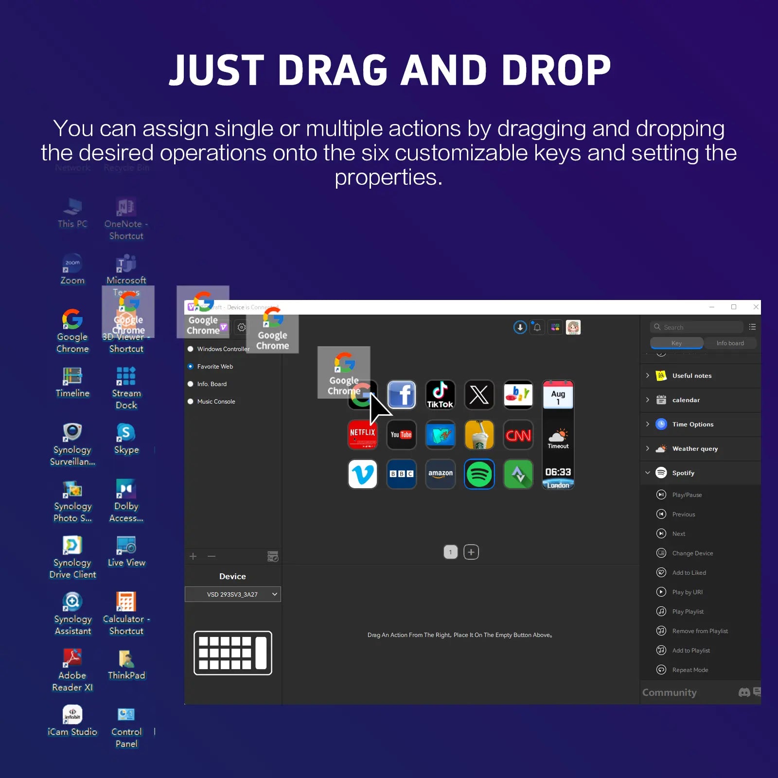 Vsdinside Smart Stream Deck - 15 Customizable LCD Keys with GIF Support, One-Touch Automation, and Extensive Plugin Options for Office, Streaming, and Design Applications