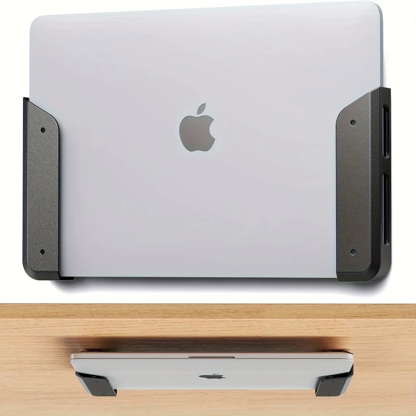Under-Desk Laptop Mount Holder with Adhesive and Screws, 1.1"/28mm Thickness, Anti-Scratch Pads, Universal Compatibility for MacBooks, Surface Devices, Keyboards, Tablets, Switch, and More