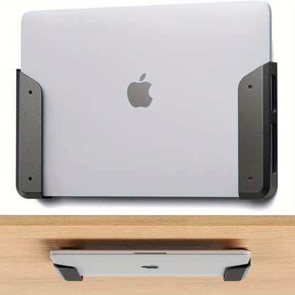 Under-Desk Laptop Mount Holder with Adhesive and Screws, 1.1"/28mm Thickness, Anti-Scratch Pads, Universal Compatibility for MacBooks, Surface Devices, Keyboards, Tablets, Switch, and More