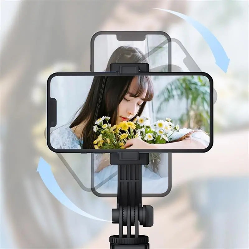 6-in-1 Selfie Stick with Fill Light, 67" Tripod, Wireless Remote Page Turner, Bluetooth Camera Remote, and Music Control for iPhone, iPad, iOS, and Android