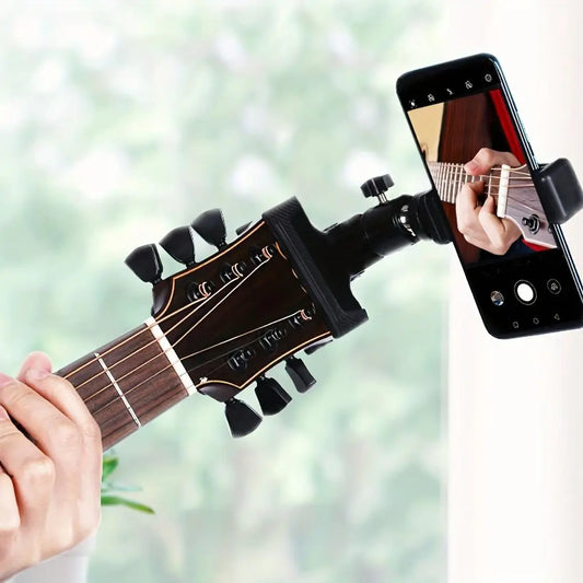Adjustable Guitar Head Clamp, 360 ​​Degree Rotating Guitar Phone Holder, Portable Durable Creative & Efficient Music Accessory, Electric Guitar