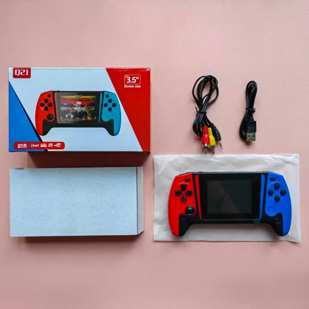 Portable Retro Video Handheld Games Console, 3.5-Inch Joystick, 500 Game Library, Wireless Controller, Rechargeable Battery, TV Connection, Handheld Cordless, Handheld Gaming Console