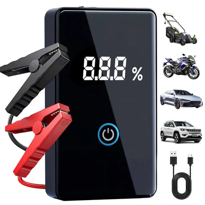 1500A Peak Portable Car Jump Starter (Up to 5.0L Gas/3.0L Diesel) - 12V Auto Battery Booster with Smart Jumper Cables, Wireless Power Bank, 3-In-1 LED Light, Lightweight Beginner-Friendly Roadside Emergency Kit