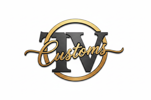 TV Customs Weave - Black & Gold on White